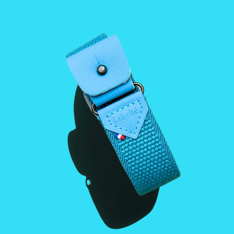 ceinture sans boucle elastique libelte turquoise