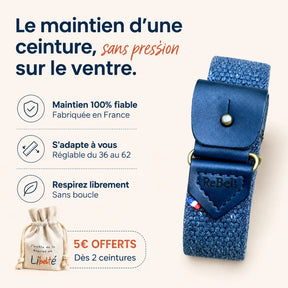 ceinture sans boucle elastique libelte modele blue jean