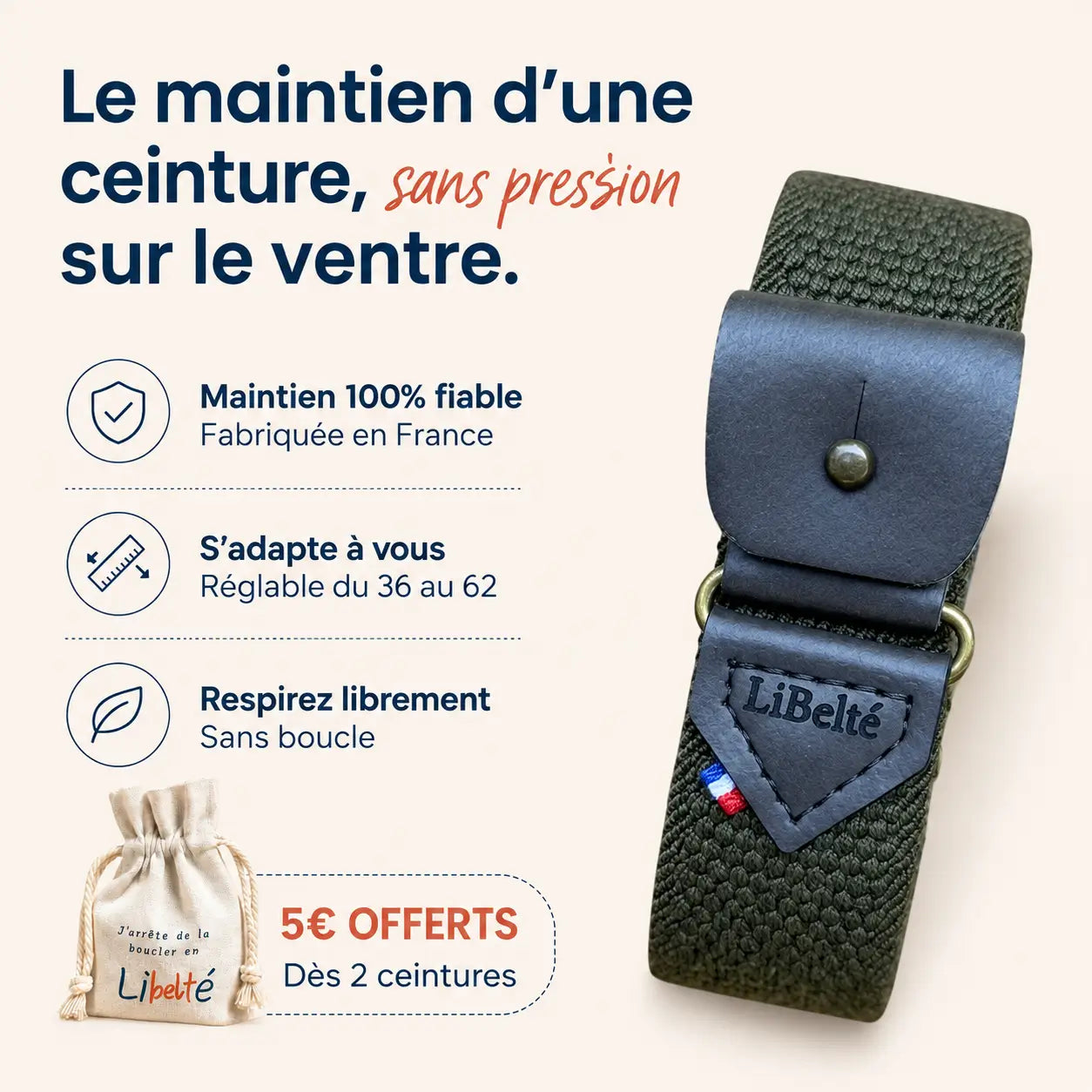 Ceinture Libelté® | Kaki