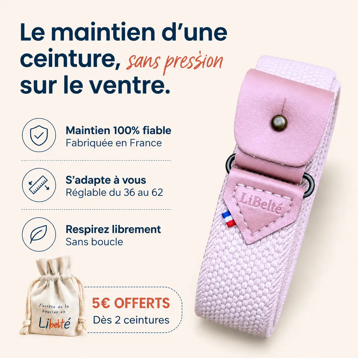 Ceinture Libelté® | Rose