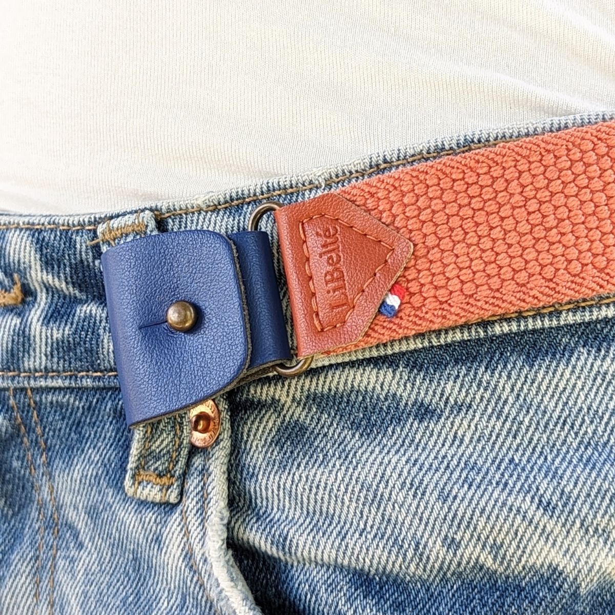 clips bleu pour ceinture sans boucle elastique libelté 2