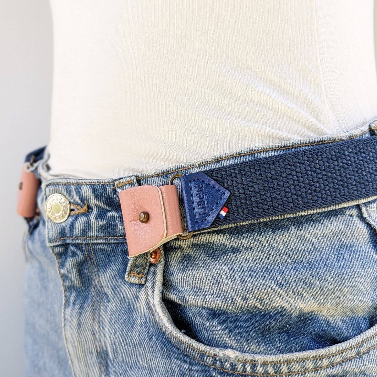 clips rose pour ceinture sans boucle élastique libelte couleur bleu 5