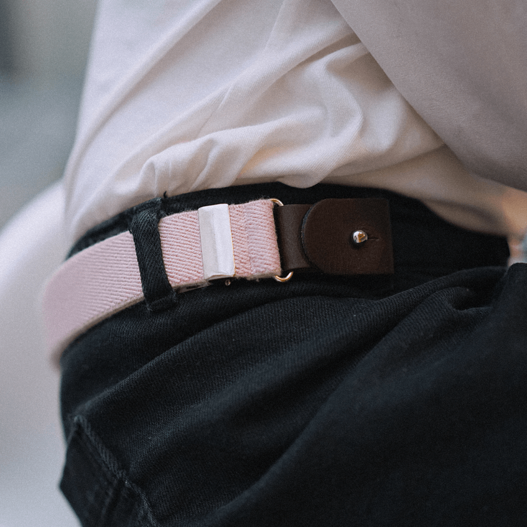 ceinture sans boucle enfant couleur rose